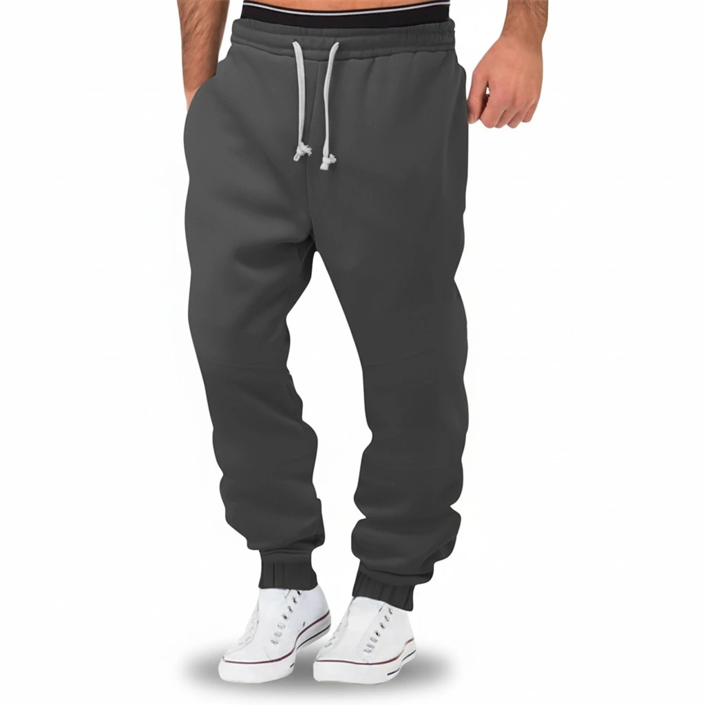 Men Casual Jogger Pants Drawstring Workout Sweatpants with Pockets