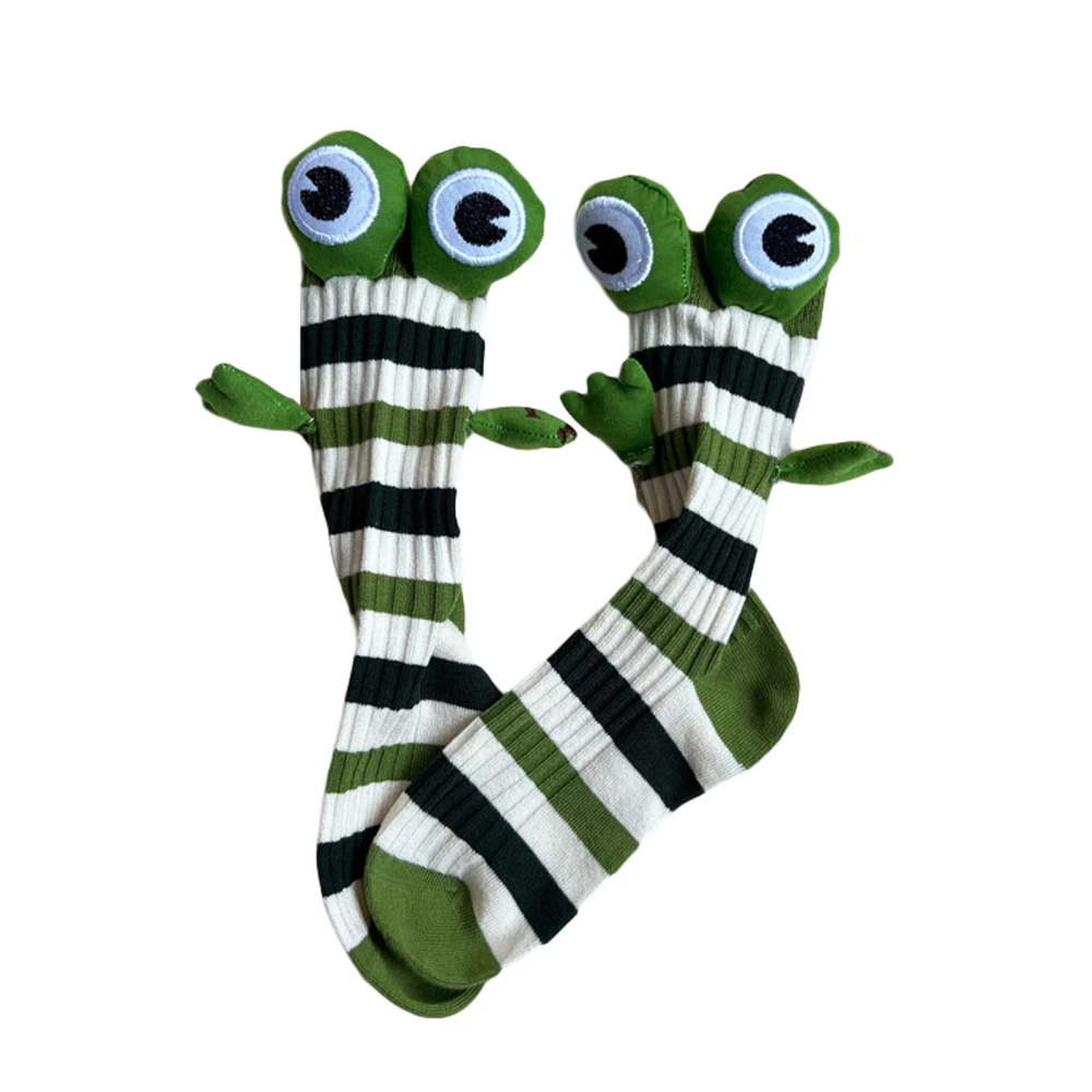 Women Men Frog Socks Soft Elastic Cute Funny Socks Striped Ankle Socks