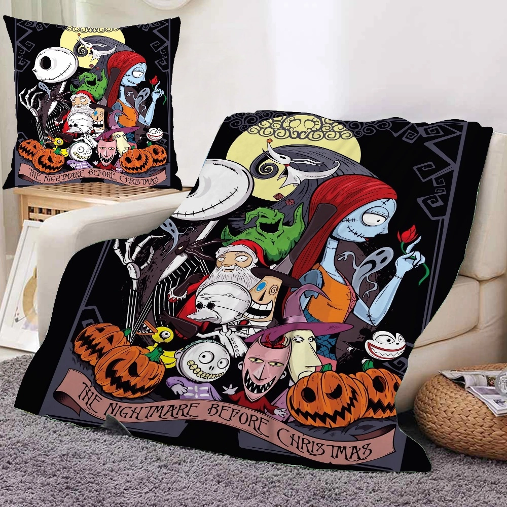 Halloween Sally Bean Throw Blanket and Pillow Cover, Flano Blanket Throws For Throws For Sofa, Outdoor Blankets And Throws, Small Blankets