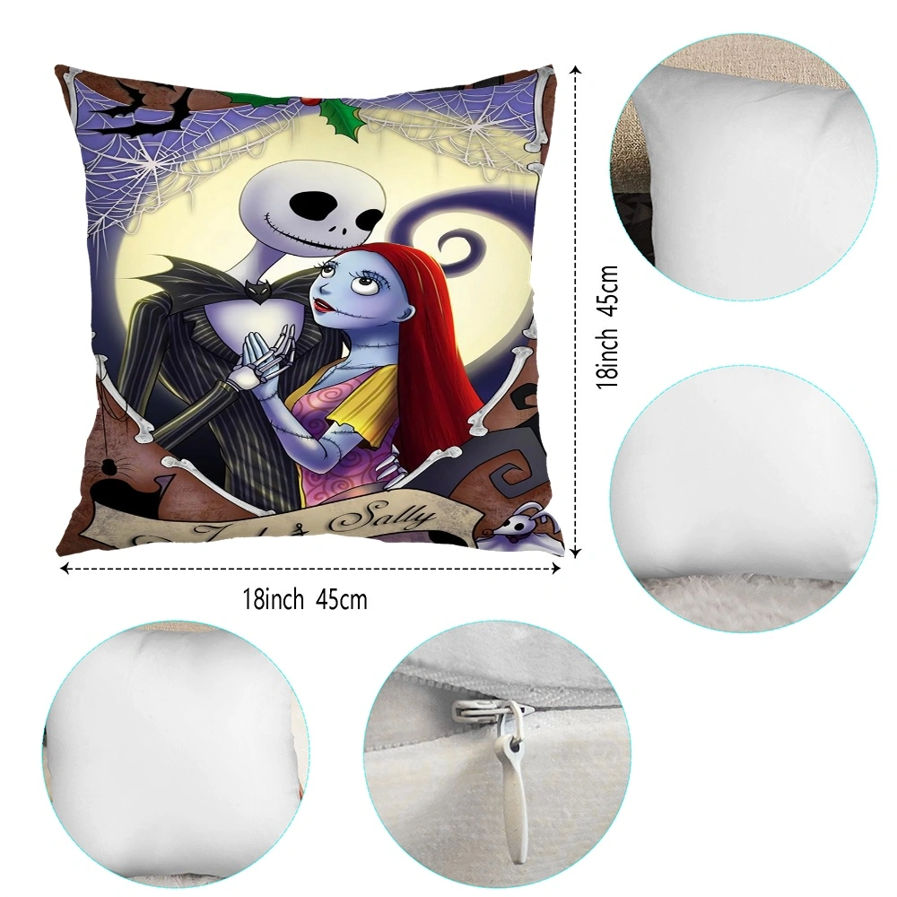 Jack Skellington Skeleton & Sally Bean Blanket and Pillow Cover  Flannel Blanket For Couch For Soft Throws, Yoga Blanket, Small Blankets