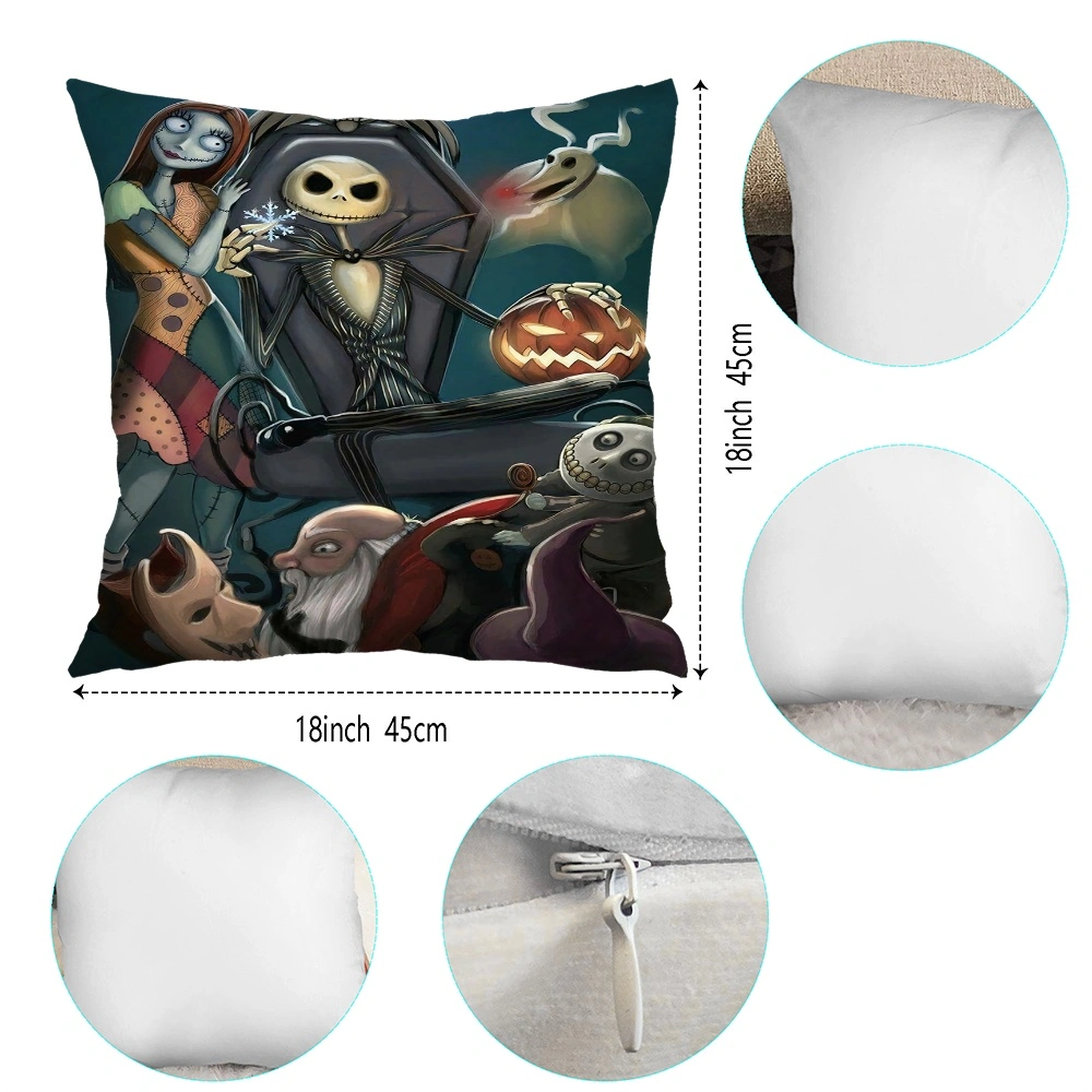 2PCS Halloween Jack Skellington Skeleton Throw Blanket and Pillow Cover, Fleece Blanket For Bed Throw Blanket, Blanket For Living Room, Big Blanket