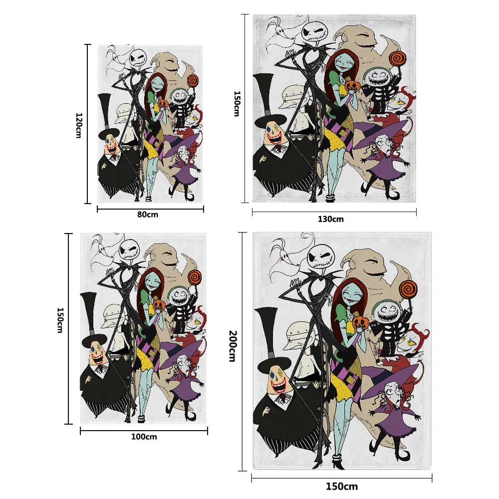 The Nightmare Before Christmas Blanket and Pillow Cover 2PCS, Fleece Throw Blankets For Throw Blanket For Couch, Living Room Blanket, Big Blanket