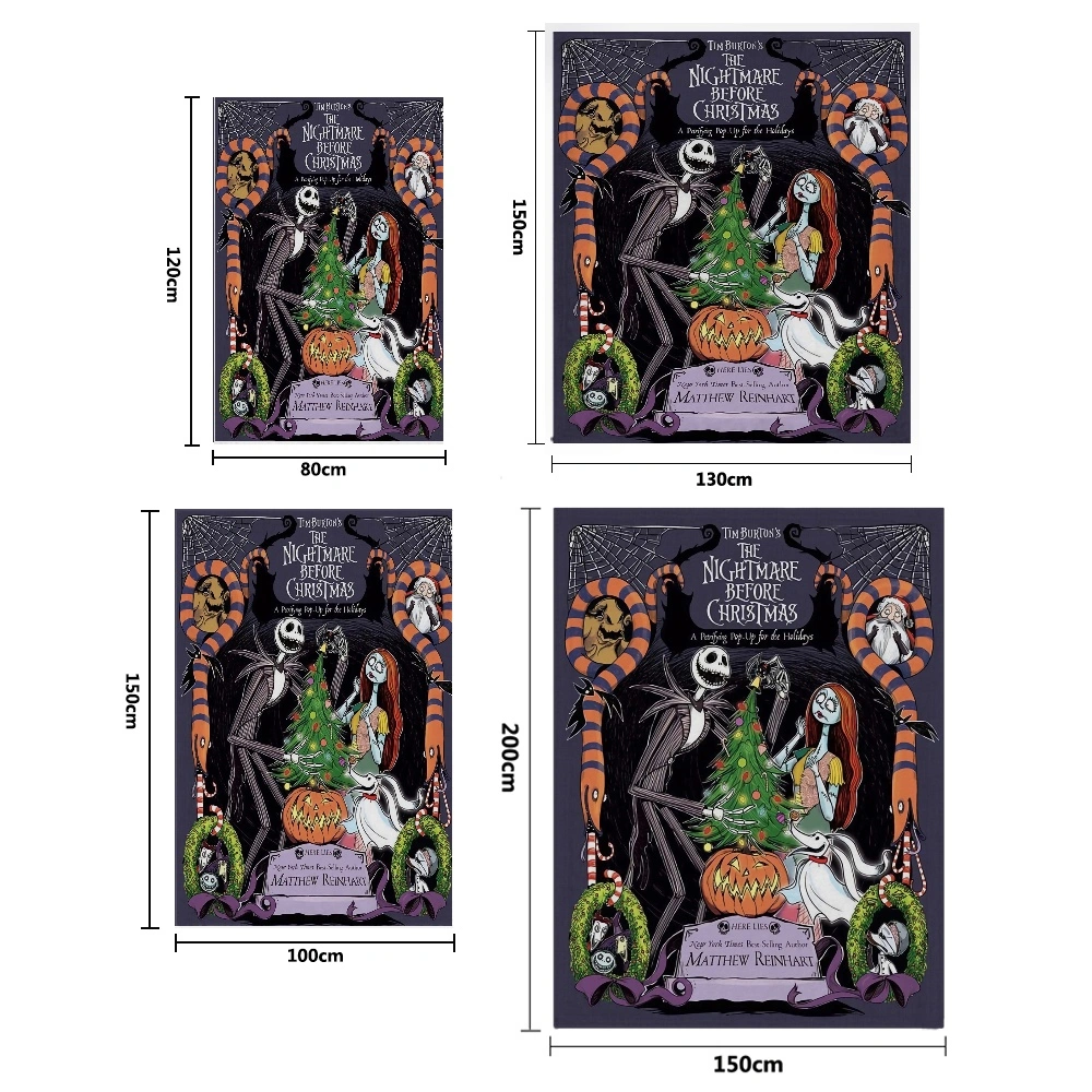 2PCS Jack Skellington Skeleton & Sally Bean Blanket and Pillow Cover, Throw Flano Blankets For Soft Lightweight Blanket, Blanket For Living Room, Small Blankets