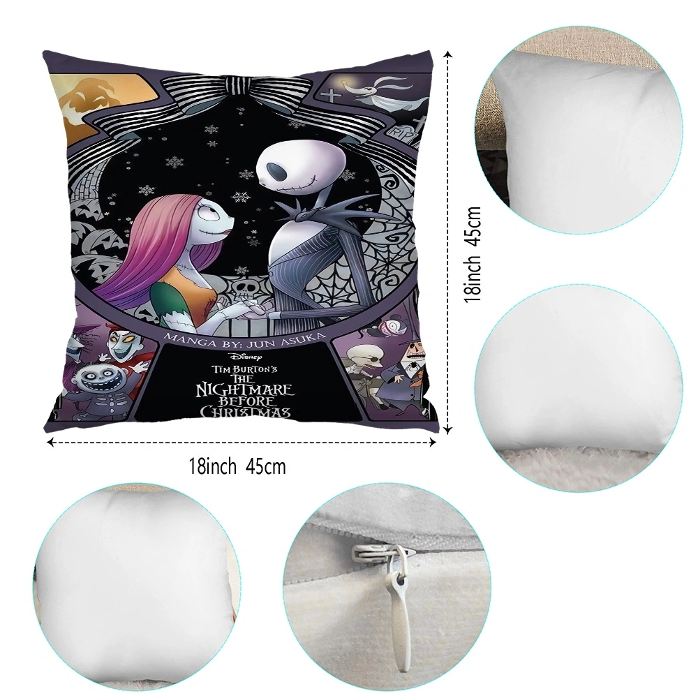 Halloween The Nightmare Before Christmas Blanket+Pillow Cover Flannel Blanket For Throw Blankets For Bed, Living Room Blanket, Large Throw Blanket