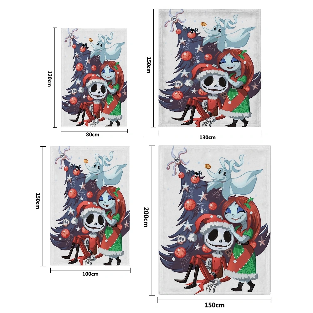 Halloween The Nightmare Before Christmas Blanket+Pillow Cover Flannel Blanket For Couch For Couch Blankets, Yoga Blanket, Big Blanket