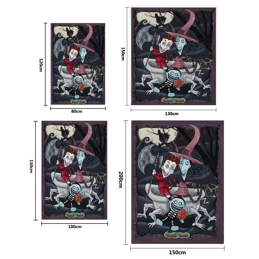 2PCS Halloween The Nightmare Before Christmas Blanket and Pillow Cover Throw Flano Blanket For Bed Throw Blanket, Living Room Blanket, Small Blankets
