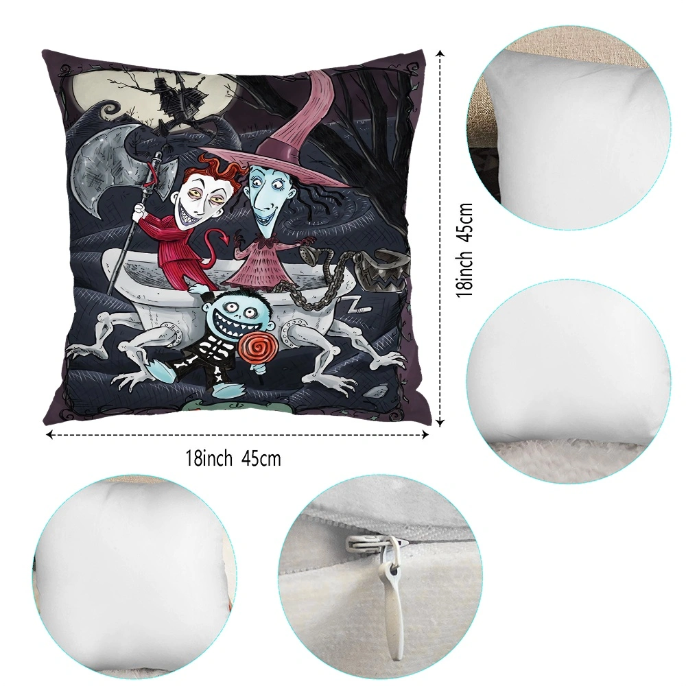 2PCS Halloween The Nightmare Before Christmas Blanket and Pillow Cover Throw Flano Blanket For Bed Throw Blanket, Living Room Blanket, Small Blankets