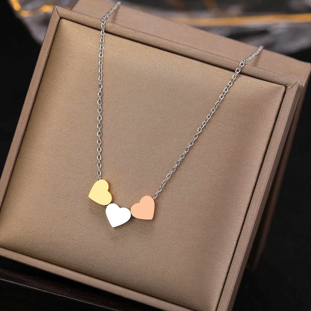 Titanium Steel Simple Heart Clavicle Chain