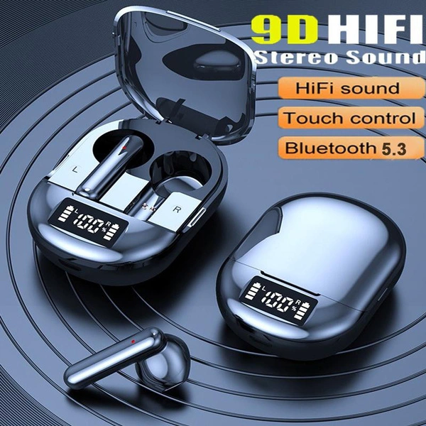 9D HIFI True Wireless Bluetooth Headset, Water Proof Sport In Headphones, Noise Cancelling Bluetooth Earphones with Microphone Wireless Earbuds