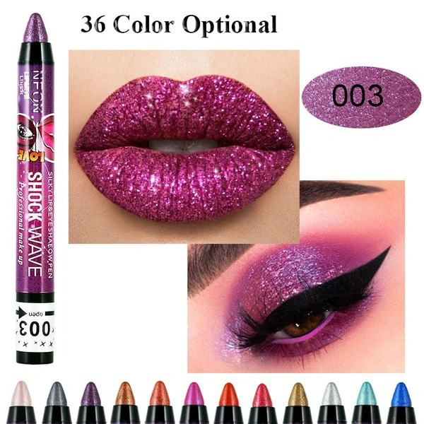 36 Color Optional Eye Shadow Pen Silky Lip Pencil Waterproof 2 In 1 Eye Shadow Stick Waterproof Long Lasting Pearlescent Matte EyeShadow Pencil