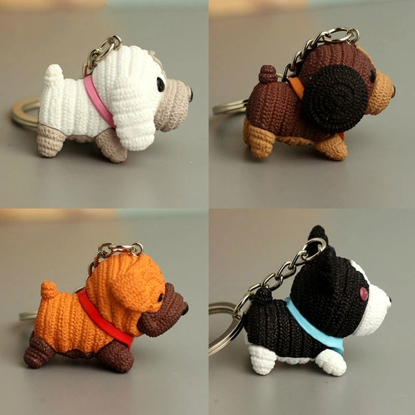 1pcs Cute Mini Dog Keychain and Bag Pendant Jewelry Keyring Beautiful Gift