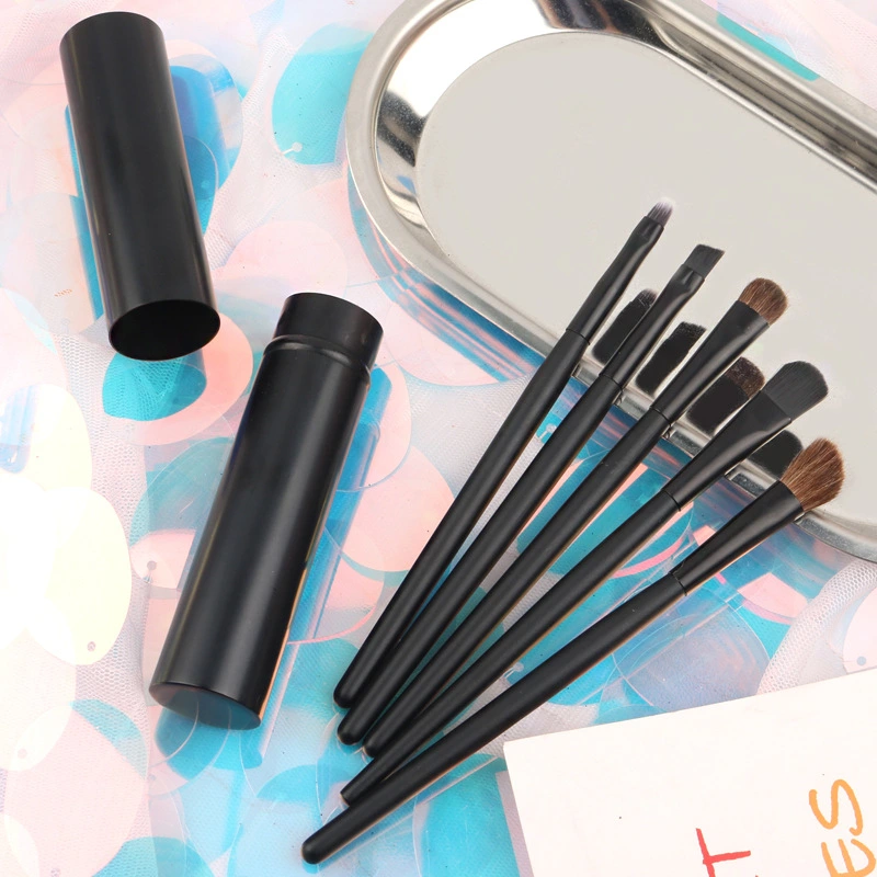 5PCS/ Set Cylinder Wooden Handle Eye Shadow Makeup Brush Small Set Brush 5 Eye Brush Makeup Pen Beauty Makeup Tools