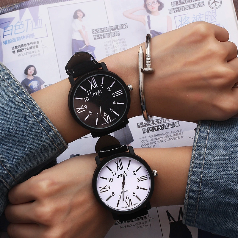 Romantic Big Dial Watch Leather Band Fashion Cute Wristwatch Drop Shipping Quartz Watches