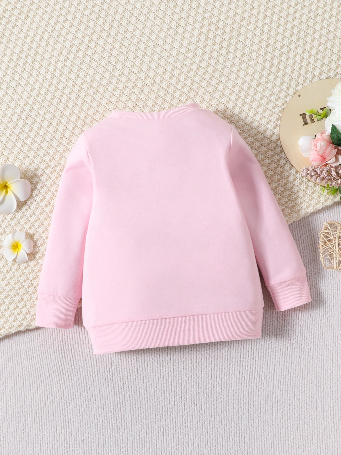 Baby Girl Letter Print Sweatshirts Toddler Crew Neck Pullovers Tops