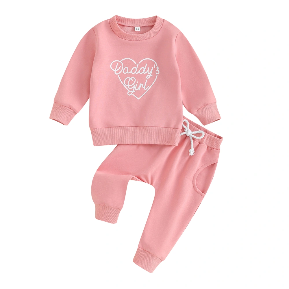 Baby Girl Fall Outfits Letter Print Long Sleeve Sweatshirts Long Pants