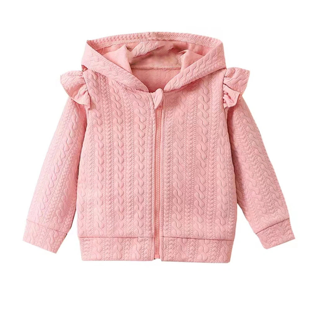 Toddler Girls Zip Up Hoodies Jacket Jacquard Hooded Kids Coat