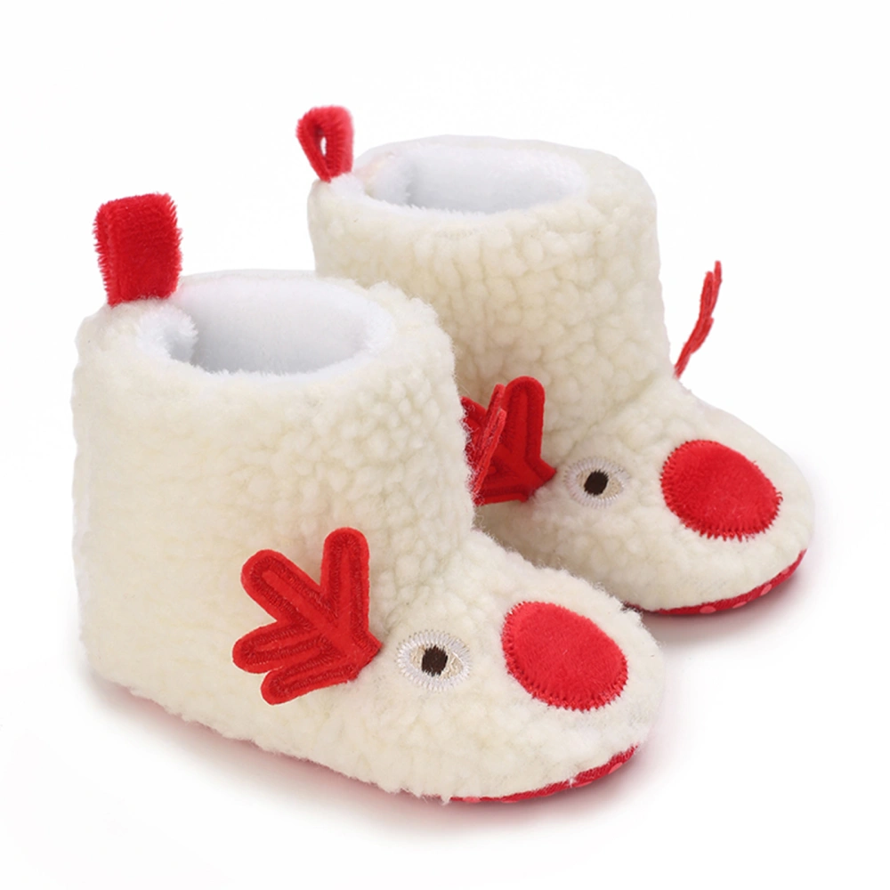 Baby Fleece Slippers Anti-Slip Deer Booties Winter Infant Socks Shoes