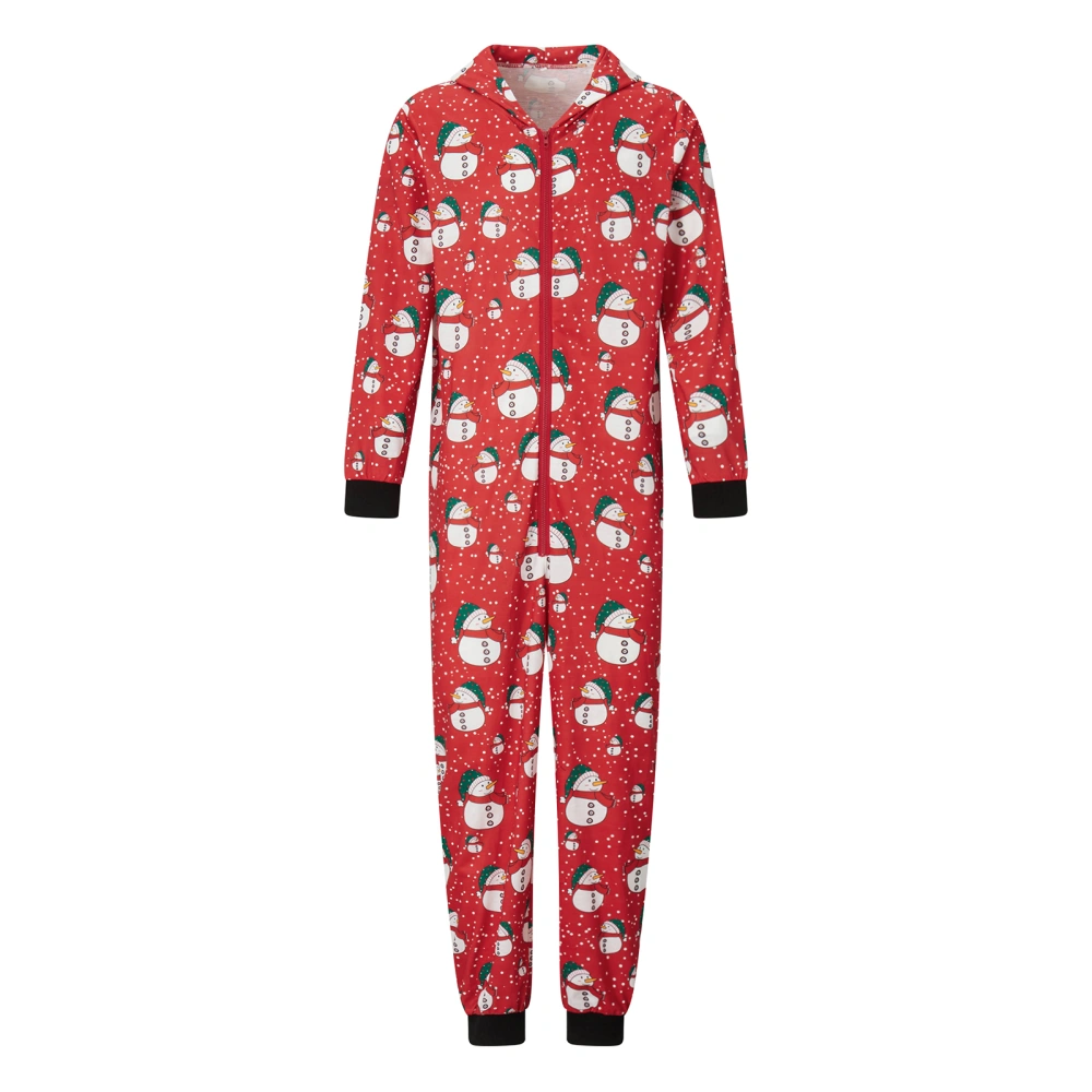 Family Matching Christmas Hood Jumpsuit Pajamas, Snowman Sleepwear