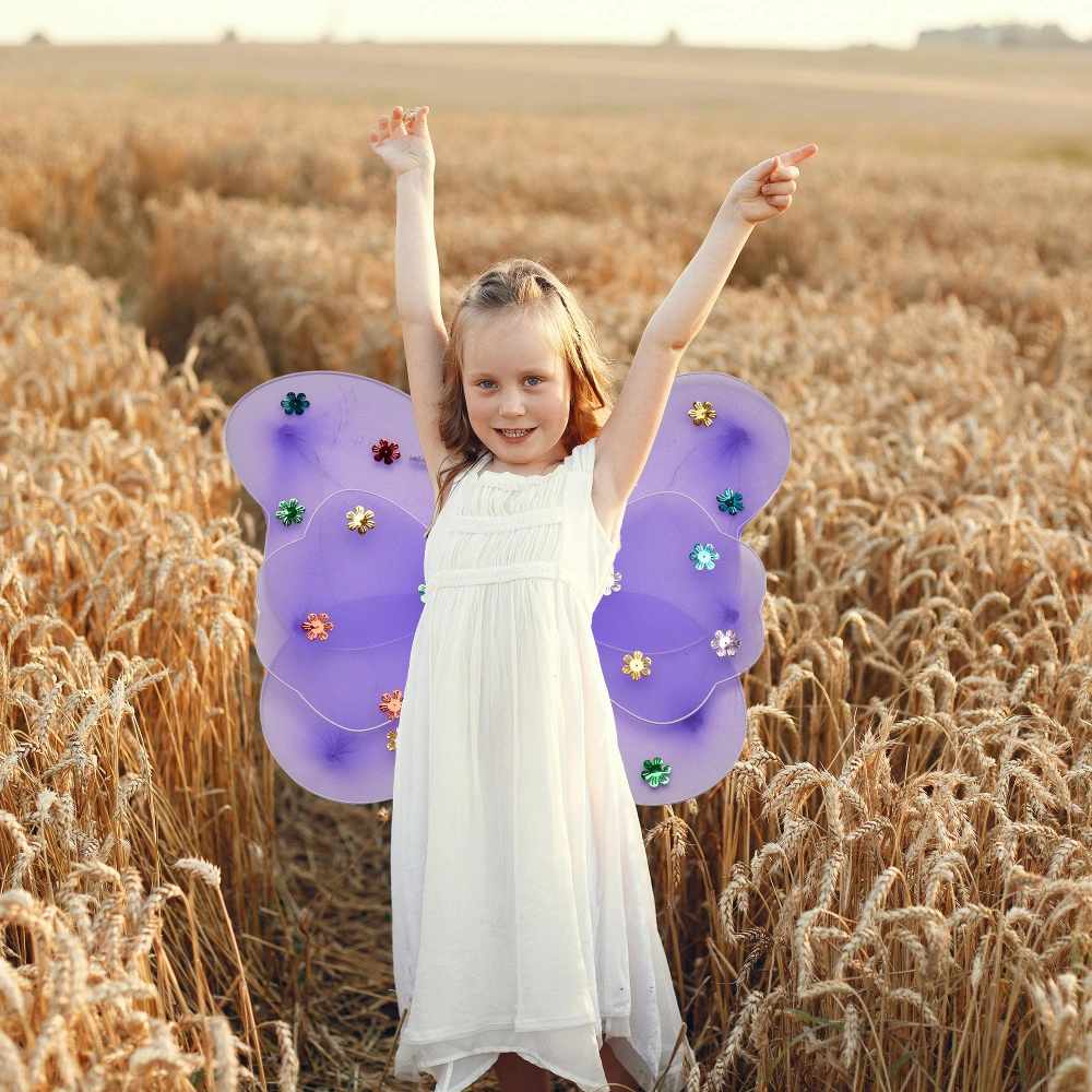 Kid LED Light-Up Butterfly Wings Set Fairy Wing Fairy Sticker Headband