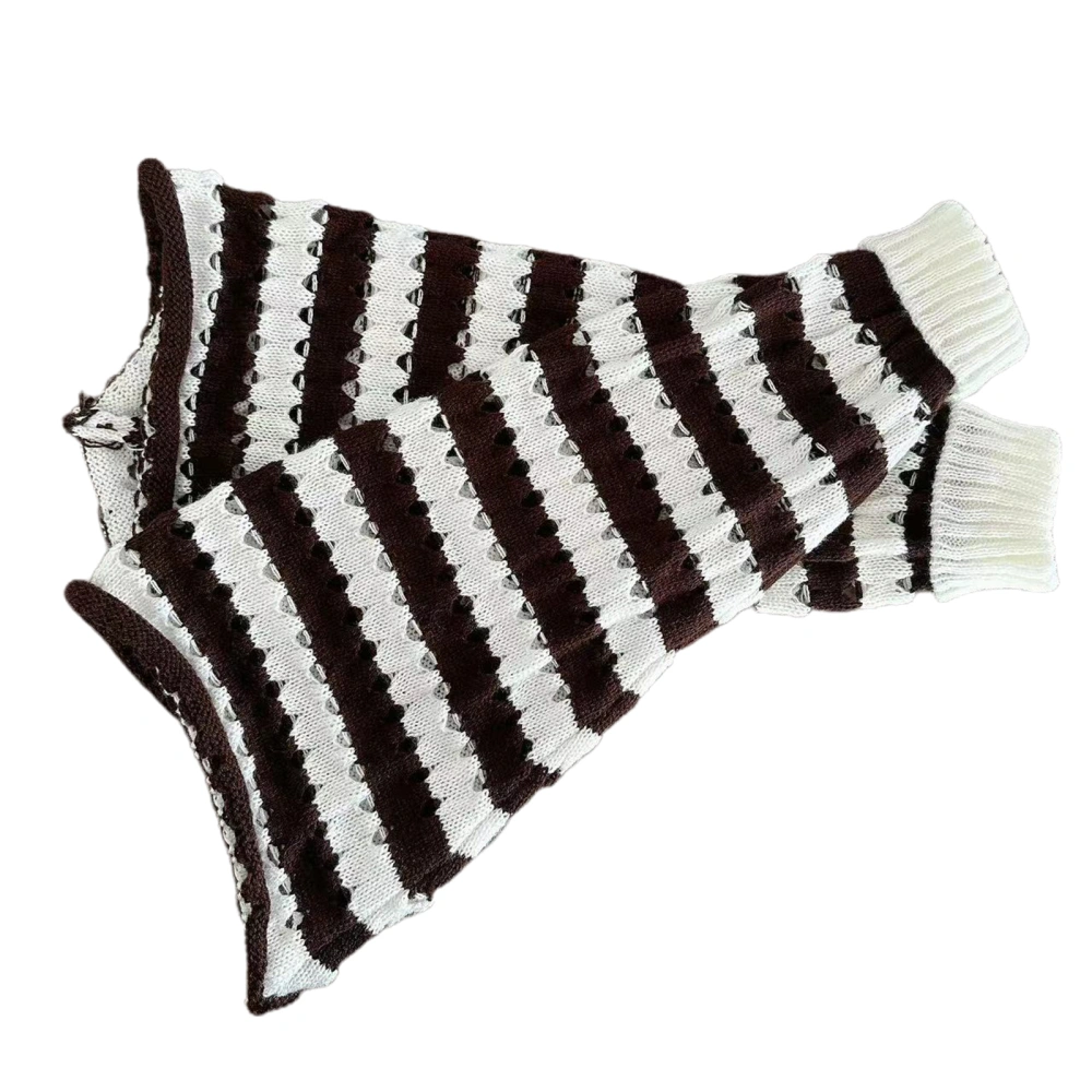 Women's Striped Leg Warmers Ribbed Knit Knee High Socks Boot Cuffs