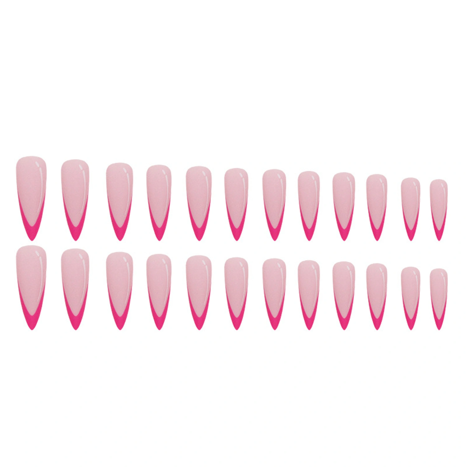 Press on Nails 24Pcs Almond Shaped Long Fake Nails Pink Glue On Nails