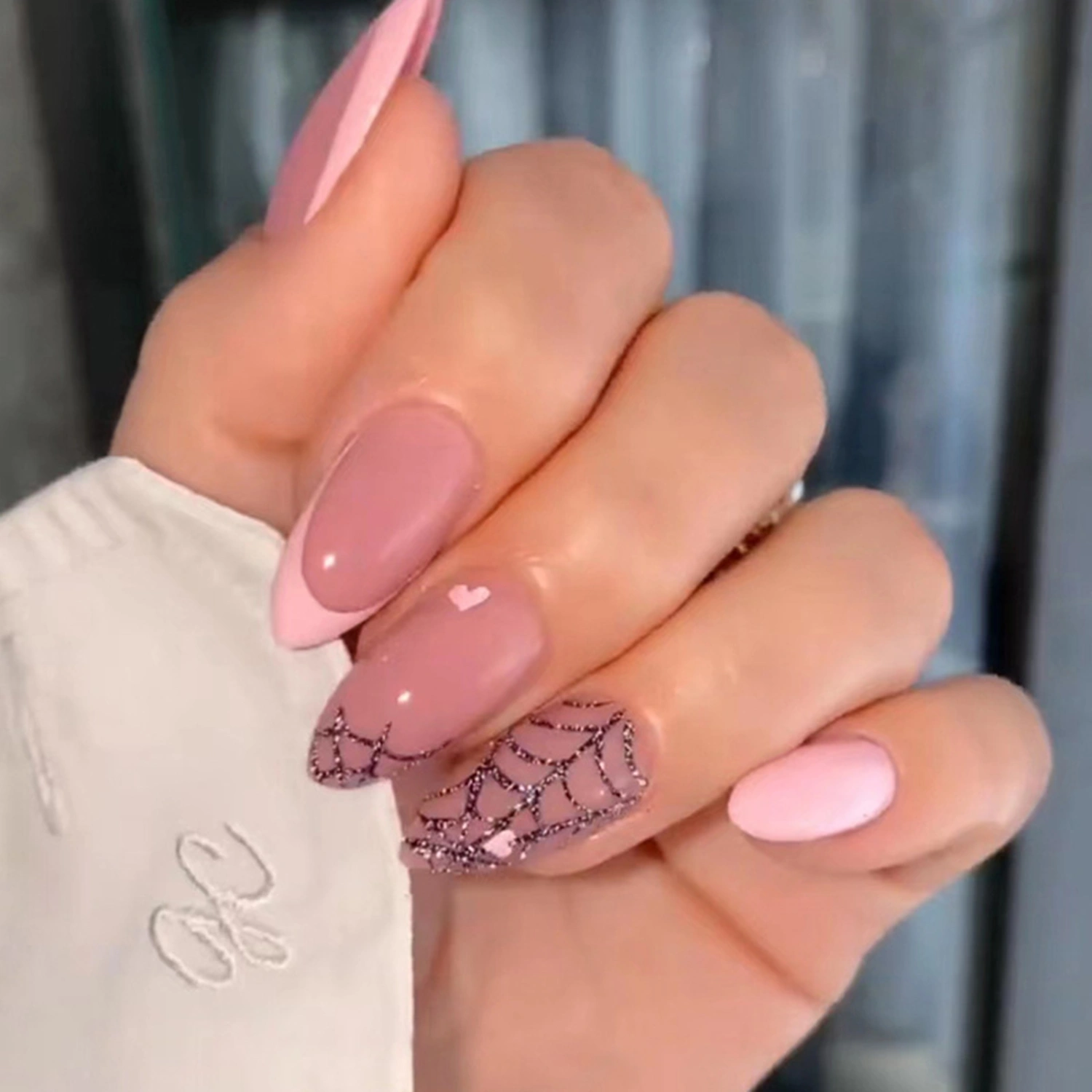 Halloween Fake Nails, DIY Cobweb False Nail Tips Manicure Nail Art