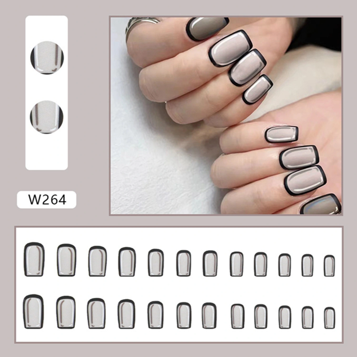 Short Press on Nails 24Pcs Square Fake Nails Full Cover Glue On Nails