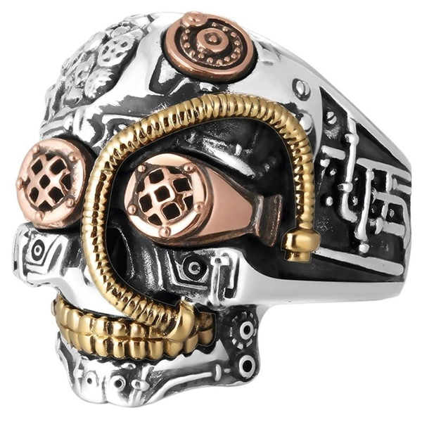 Steampunk Skull Rings for Men Women Biker Jewelry Cool Gothic Golden Sugar Skull Ring