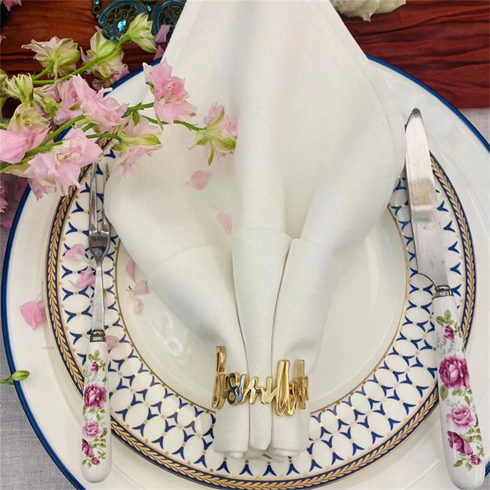 Metal Napkin Rings Simple Letter Napkin Bands Napkin Holders for Party