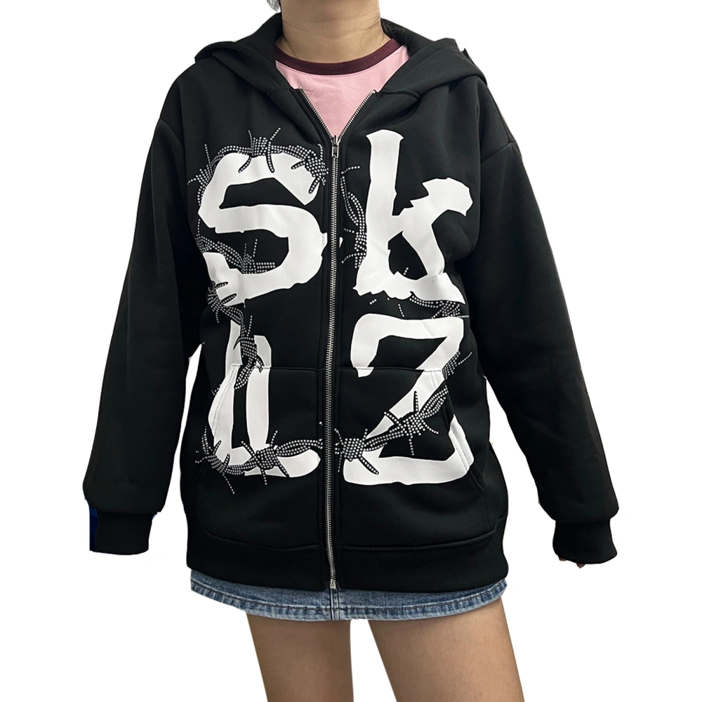 Women's Spring Long Sleeve Letter Print Casual Hooded Sweatshirt