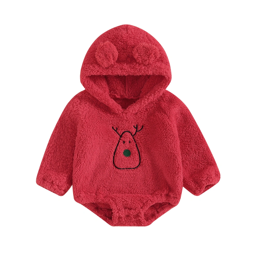 Baby Rompers Hoodies Christmas Clothes Reindeer Embroidered Bodysuits