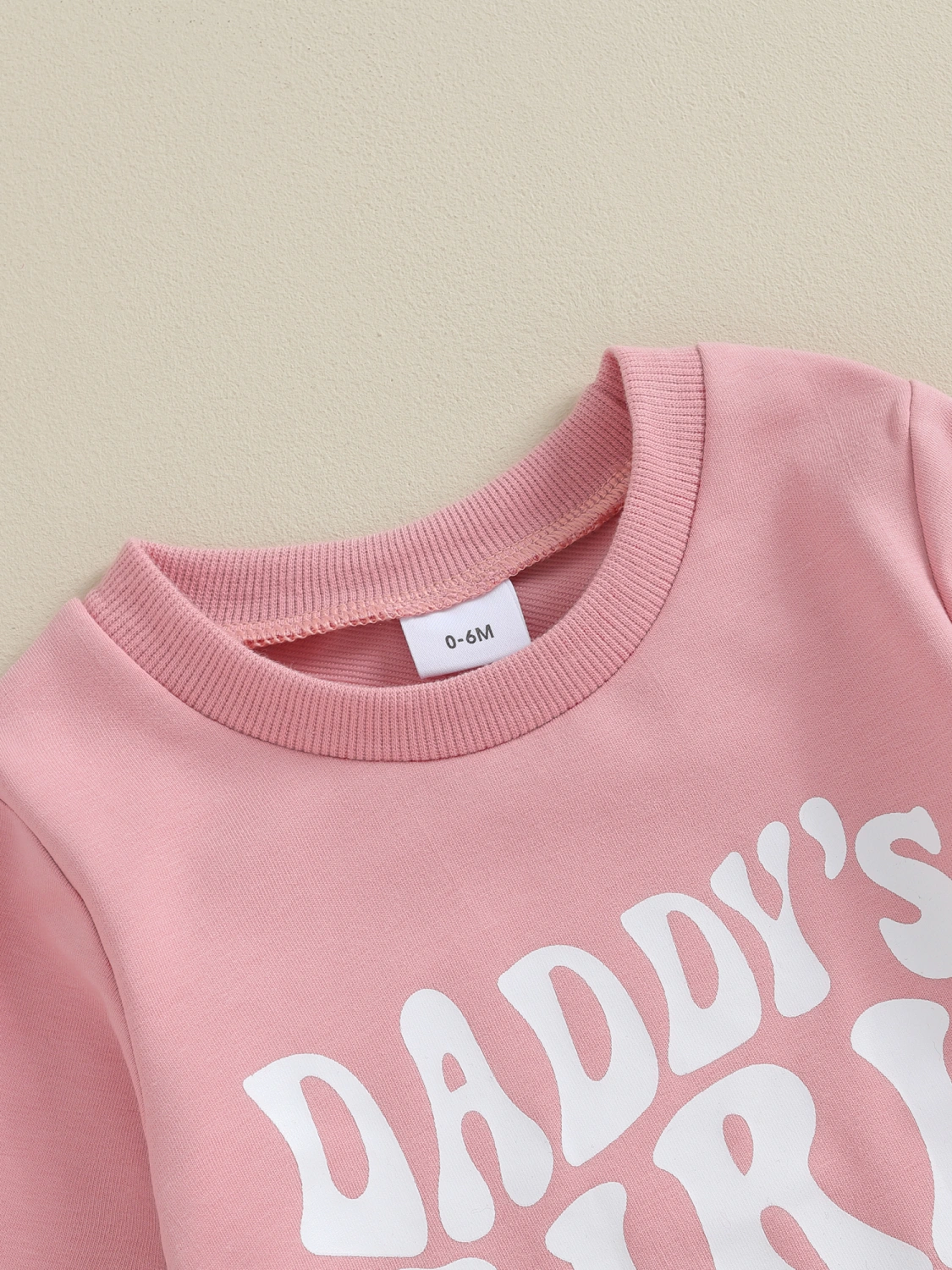 Baby Girl Pants Outfits Letter Print Round Neck Sweatshirt Pants
