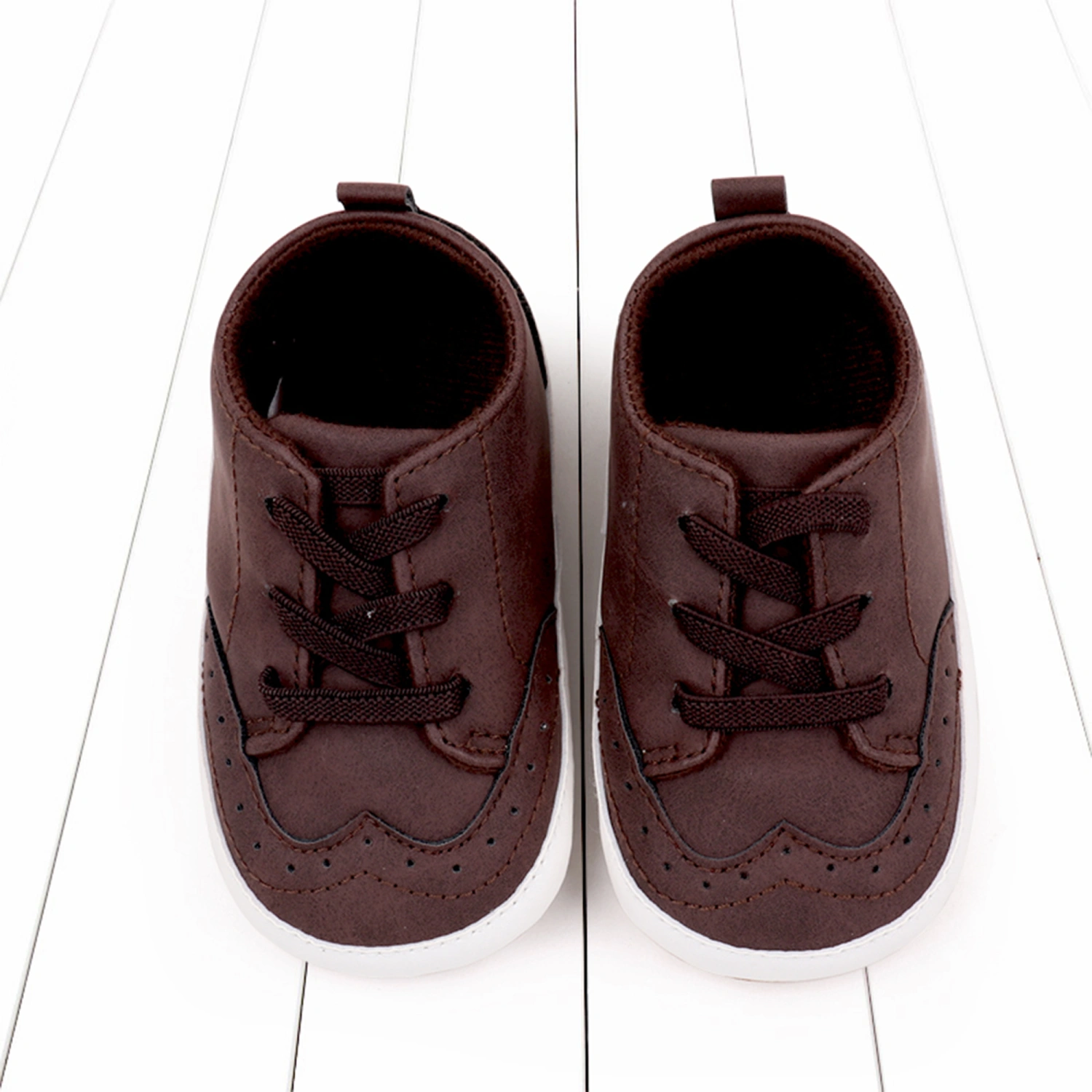 Infant Baby Boys Girls Moccasins Sneakers Tie-Up Soft Sole Flat Shoes