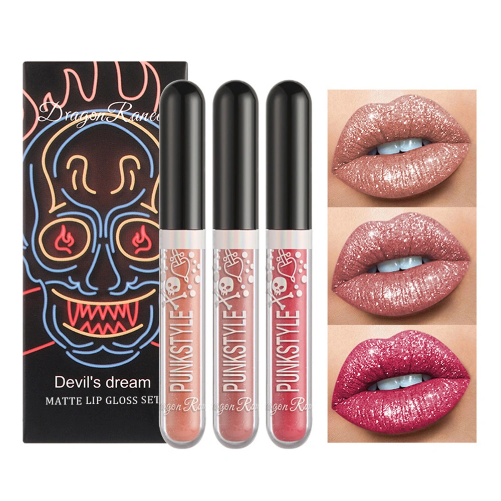 Halloween Diamond Shining Sparkle Liquid Lipstick Lip Gloss Kit