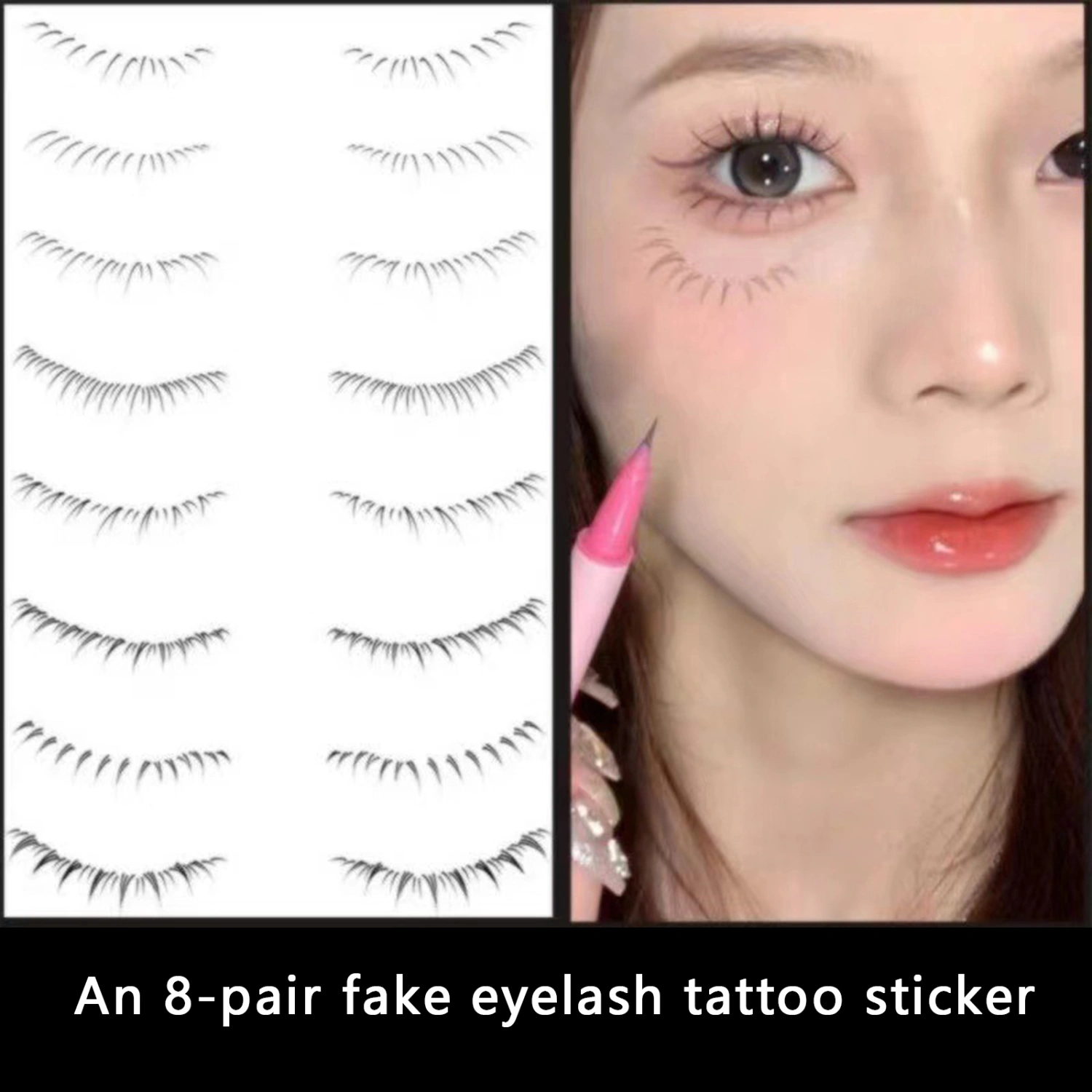 Reusable Eyelash Tattoo Stickers Waterproof Lower Lashes Stickers