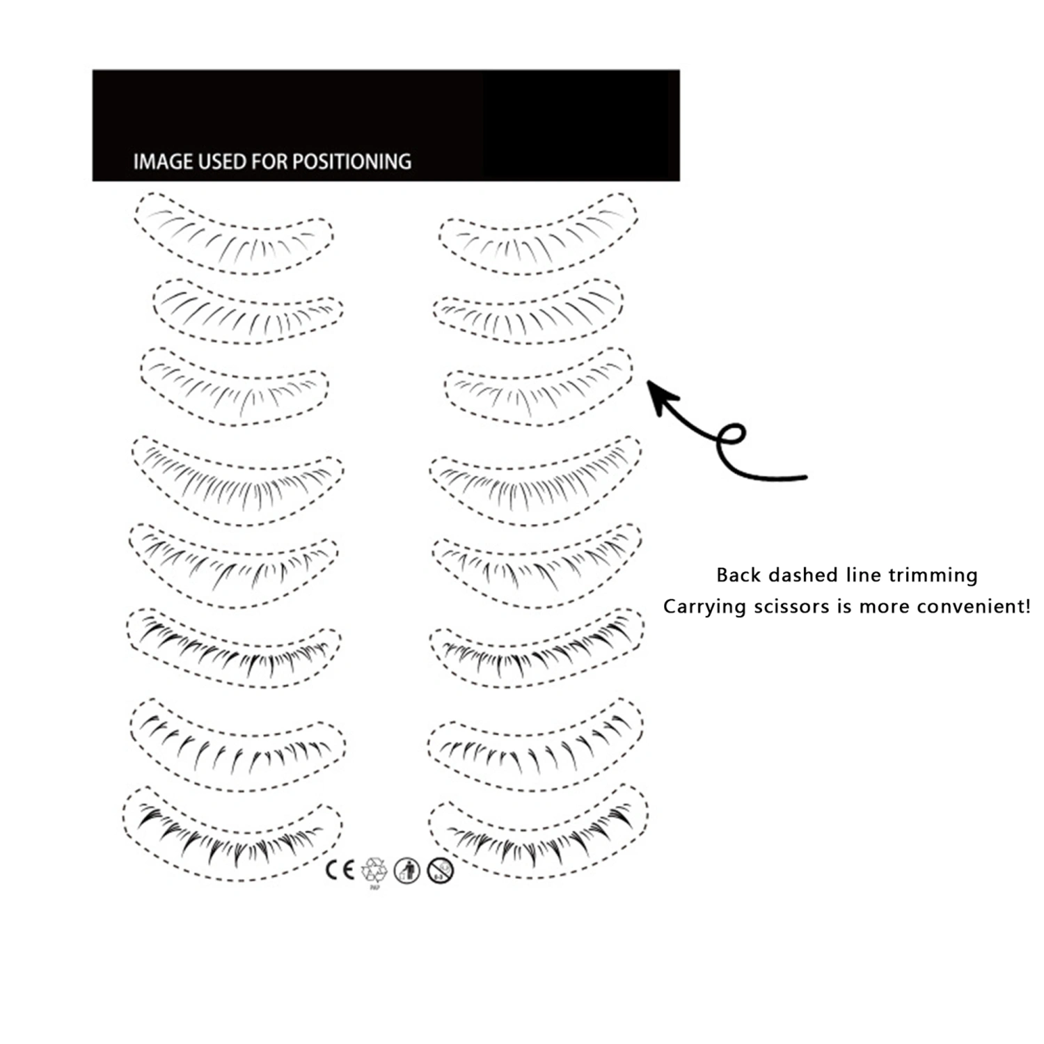 Reusable Eyelash Tattoo Stickers Waterproof Lower Lashes Stickers