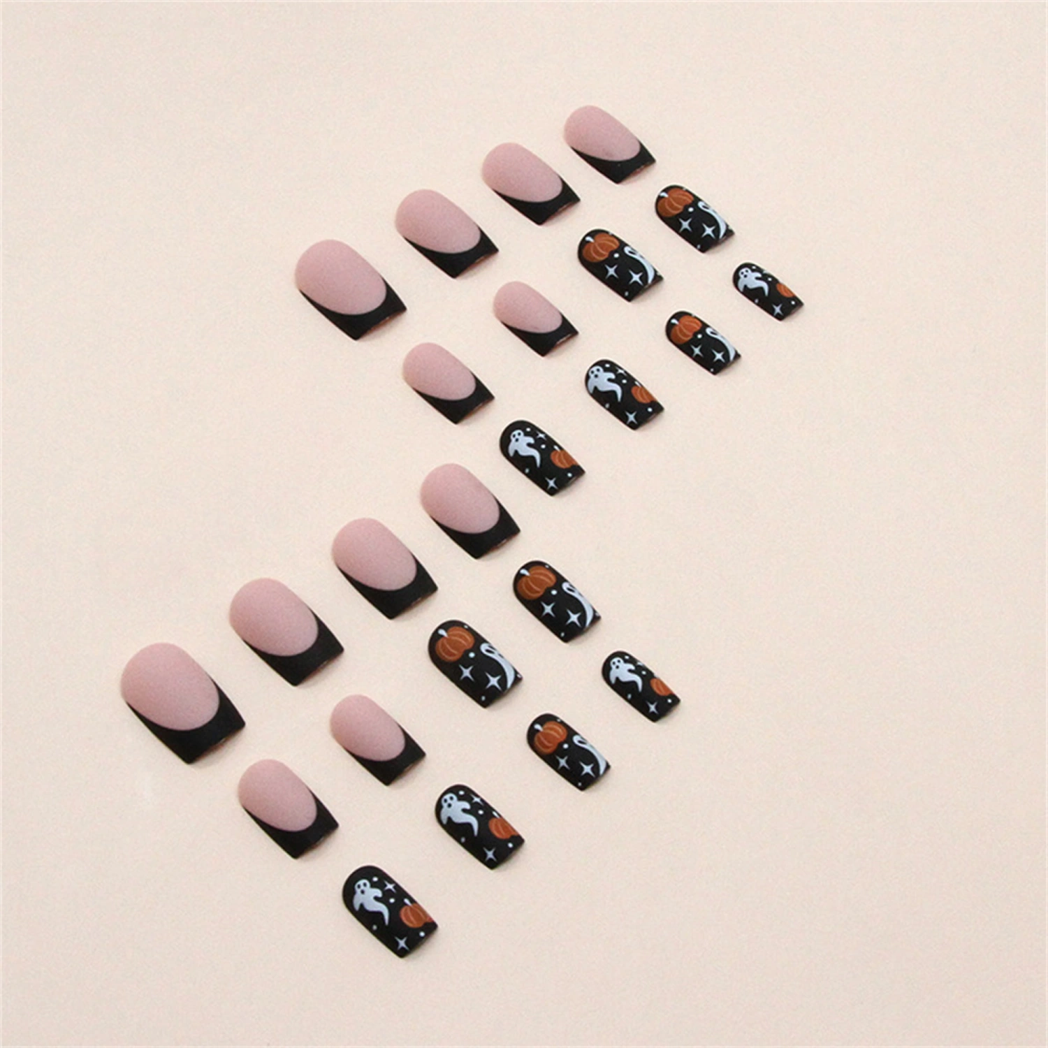 Halloween Fake Nails Pumpkin Ghost False Nails for Women Teen Girl