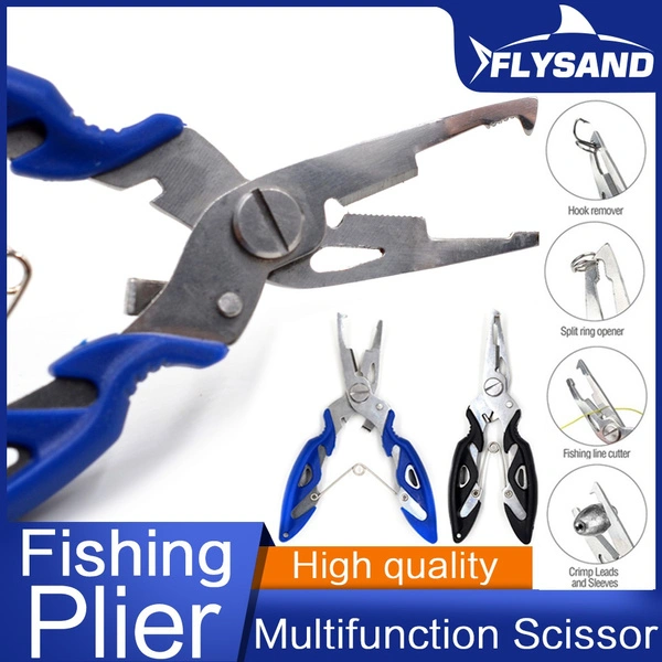 Fishing Plier Scissor Braid Line Cutter Hook Remover Split Ring Opener Cutting Fish Use Tongs Multifunction Scissors Fishing Tackle Tool FLYSAND Fishing Accessories