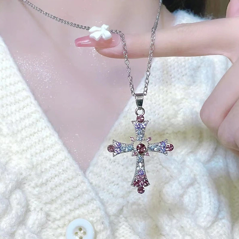 3 Colors God We Trust Cross Pendant Necklace Jewelry for Women Gifts