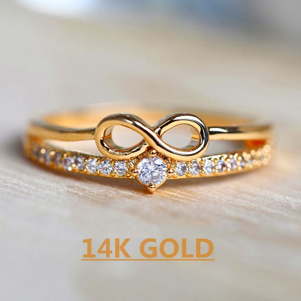 Fashion Diamond Infinite Love Rings for Women Rings Gold Color Engagement Wedding Ring Party Female Jewelry promise rings Wedding Band