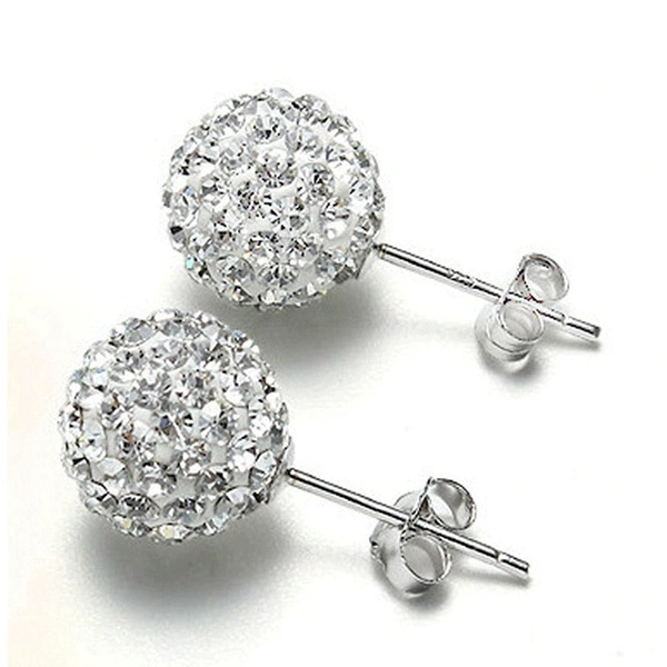 New Women's Fashion Girls Trending A Pair Of Rhinestone CZ Flower Bud Ball Stud Earrings, Diamond & Crystal Hypoallergenic Ear Studs,2PCS ,8 MM,From Milkle Gift