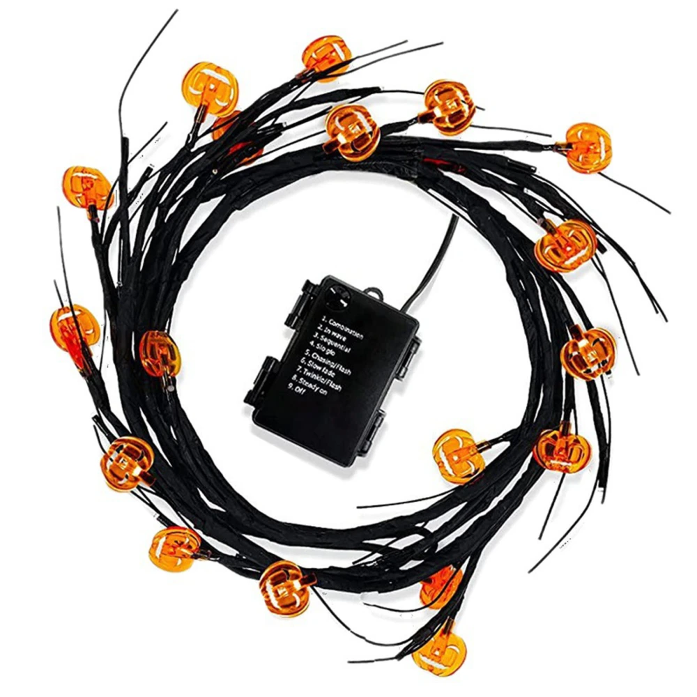 Halloween Twig Garland with 54 LED Pumpkin, Halloween Decorations