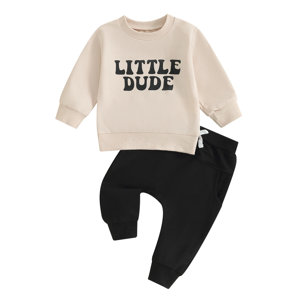 Toddler Boy Fall Clothes Letter Print Long Sleeve Pullover Pants