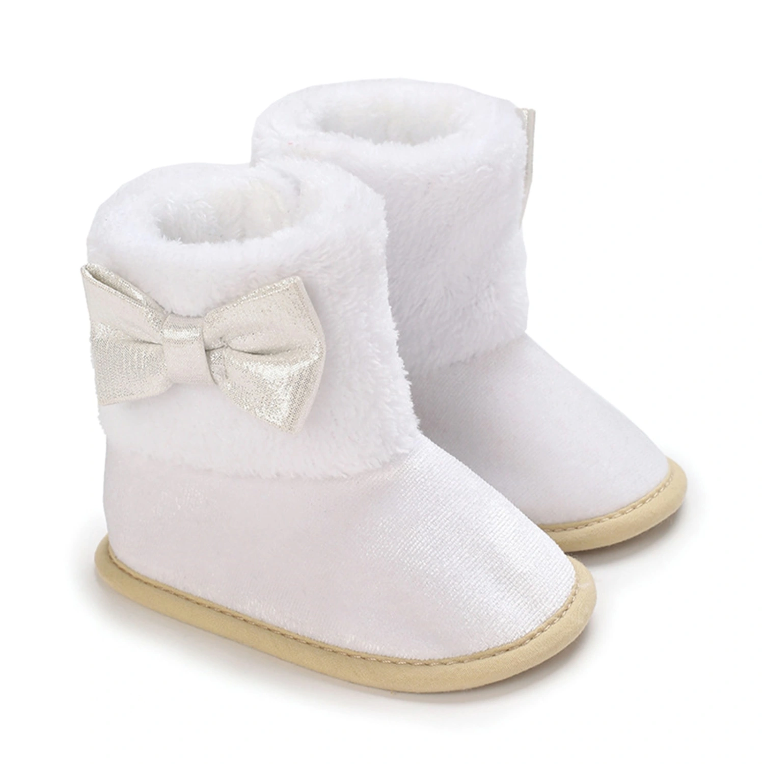 Newborn Girl Ankle Boots Bow Winter Snow Boots Warm Baby Walking Shoes