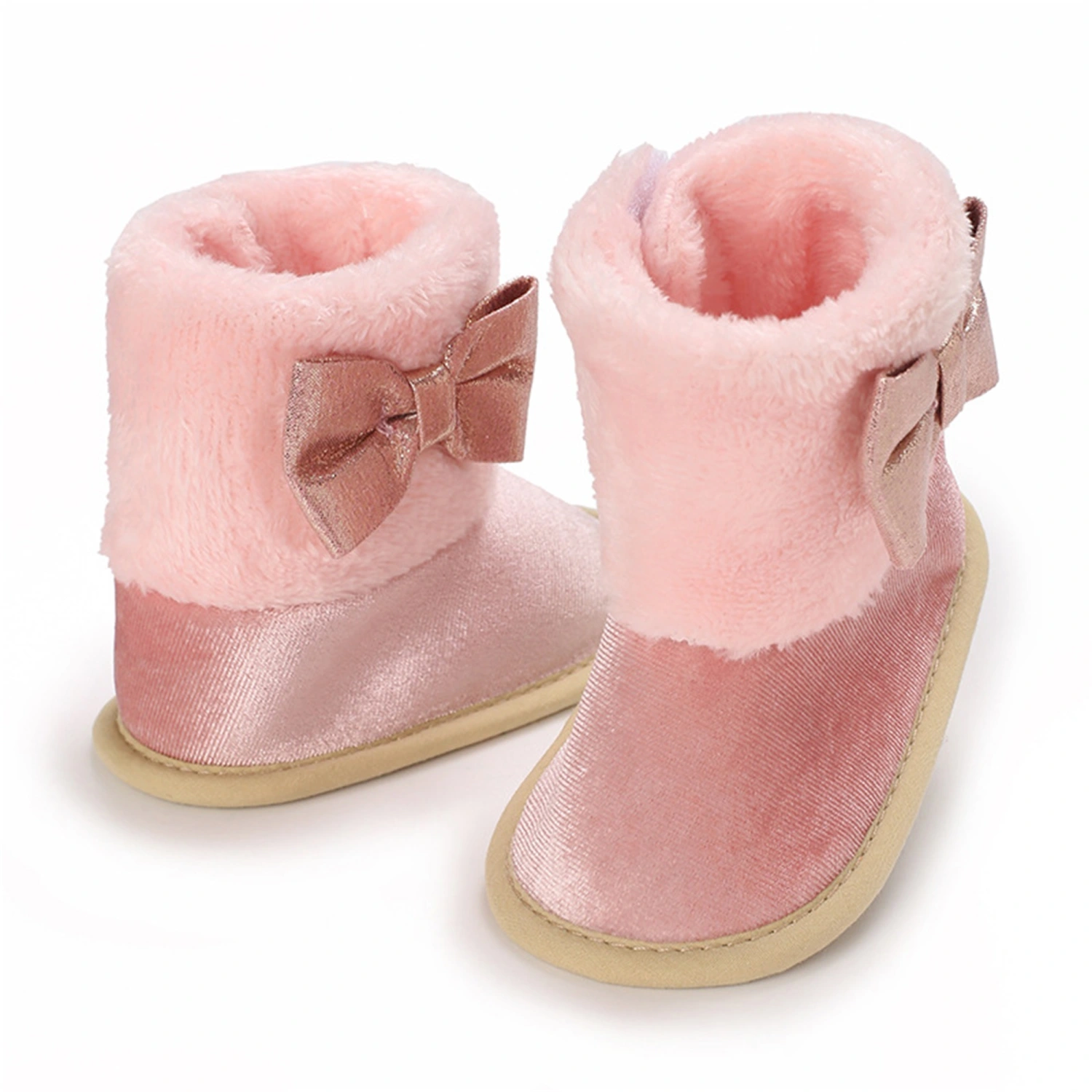 Newborn Girl Ankle Boots Bow Winter Snow Boots Warm Baby Walking Shoes