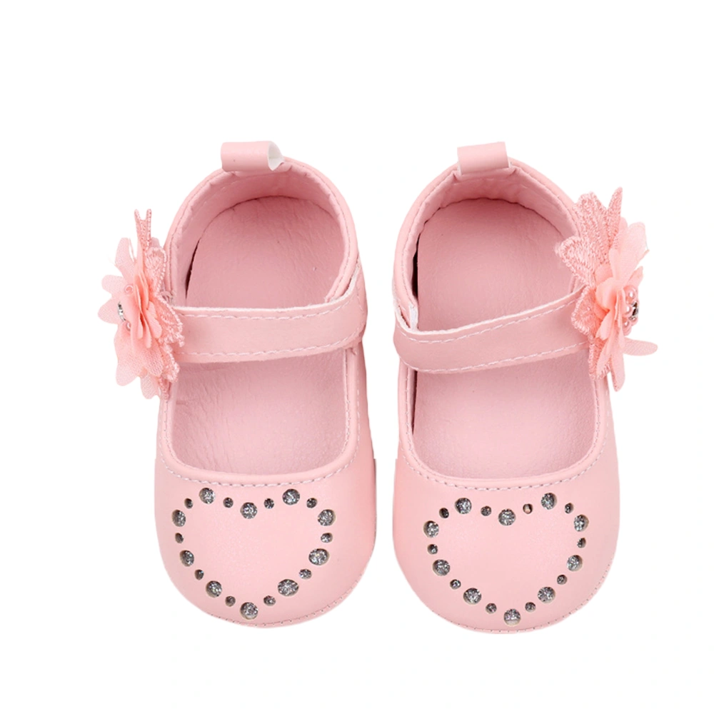 Baby Girls Mary Jane Shoes Rhinestones Flower PU Princess Flats 