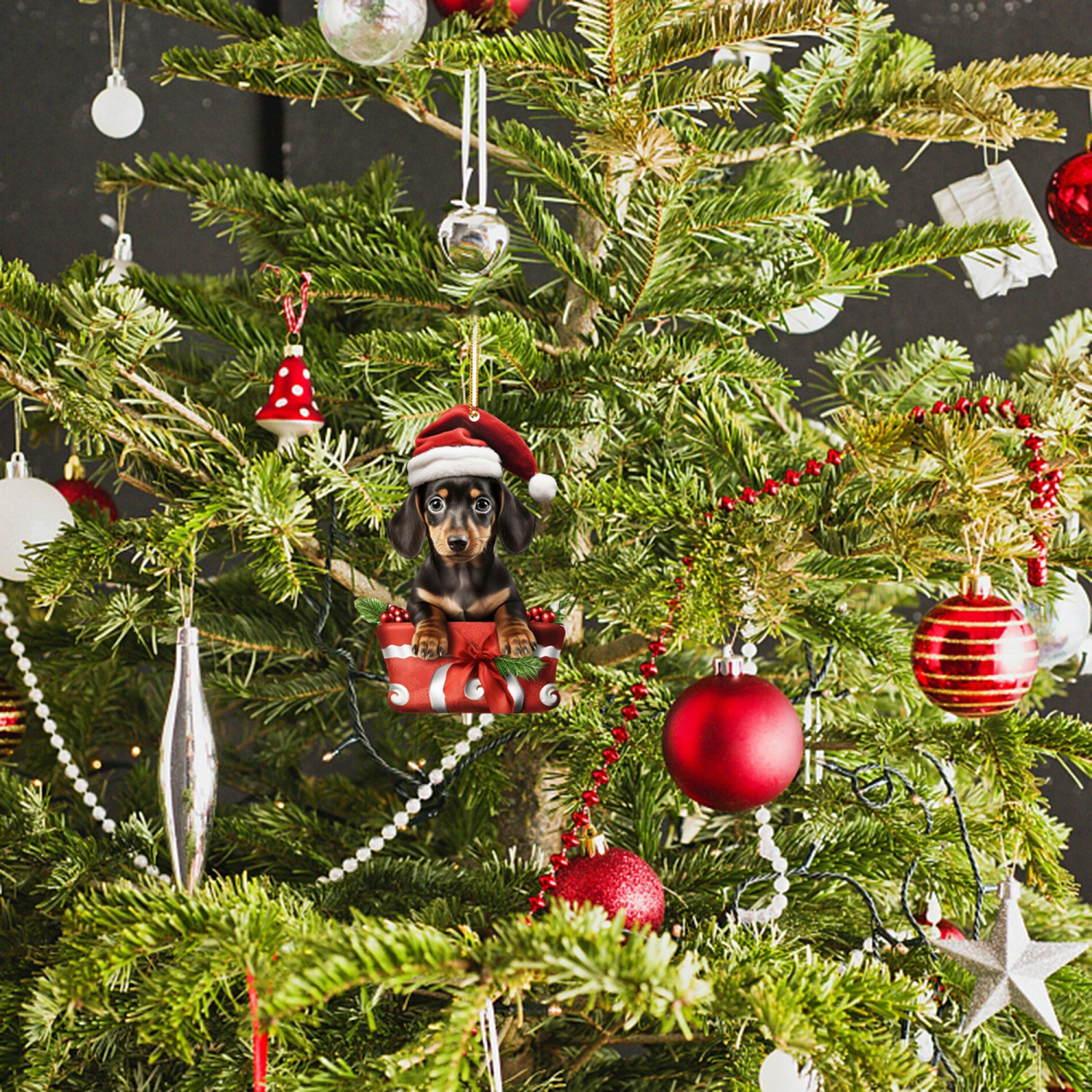 Christmas Ornaments Cute Dog Hanging Decorations Dachshund Ornaments 