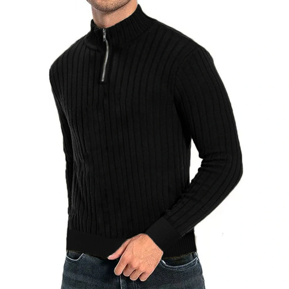 Men Sweater, Long Sleeve Turtleneck Zipped Solid Winter Pullover