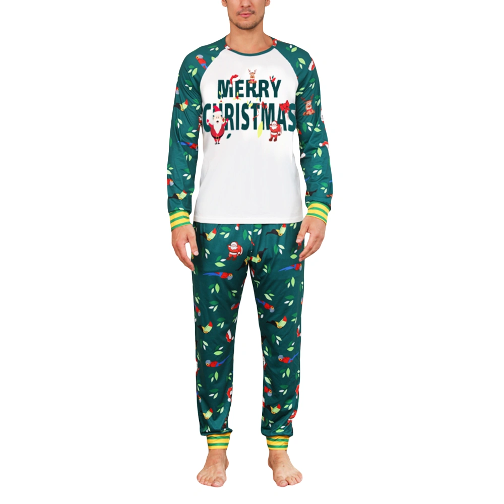 Letter Print Long Sleeve Tops and Santa Claus Print Pants Sleepwear