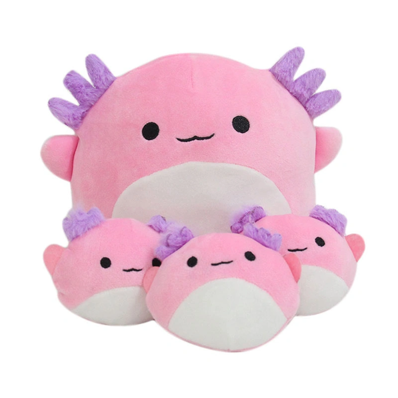 Plush Axolotl Stuffed Animal with 3 Baby Axolotl Plushie in Her Tummy